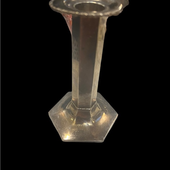 ANTIQUE TIFFANY STERLING SILVER THREE CANDLESTICKS WITH MONNOGRAM - Picture 5 of 14